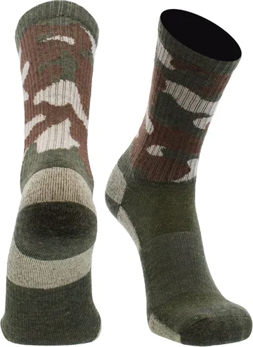 Vista 16 de TCK Calcetines de lana merino para hombres y mujeres para senderismo, caza, ciclismo de montaña, longitud de la tripulación para botas