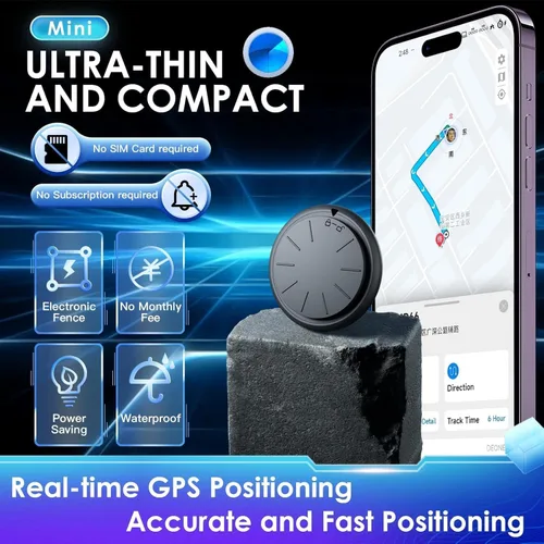 Vista 3 de Mini GPS Tracker for Vehicles-12 (1PCS Black Tracker, Black Magnetic Case)