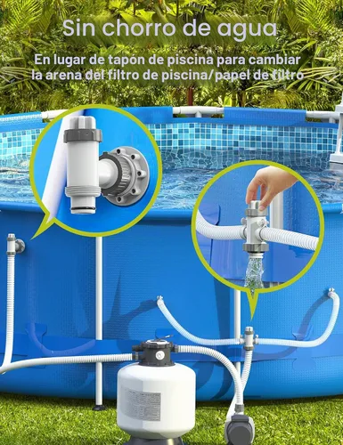 Vista 3 de SUMMERBUDDY Kit de piezas de piscina sobre el suelo, pieza de bomba de piscina de repuesto con válvula de émbolo dividida, válvula de émbolo
