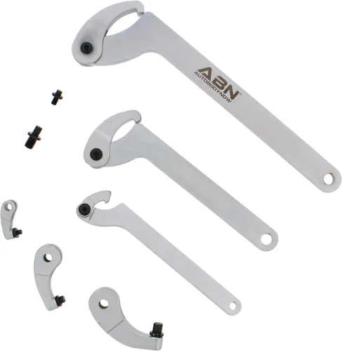 Vista 5 de ABN Juego de herramientas de llave inglesa ajustable de gancho y pasador, juego de 8 piezas - Bicicleta, bicicleta, collar de suspensión