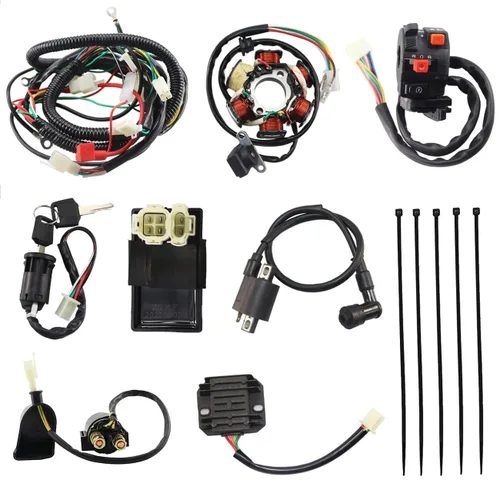 Vista 11 de PRO BAT GY6 150cc completo eléctrico arnés de cableado 6-Pin AC CDI 6-Coil