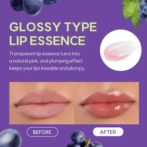 Vista 4 de WELCOS FRUDIA Grape Honey Chu Lip Essence – Bálsamo labial coreano para hombres y mujeres Tubos de bálsamo labial orgánico para el cuidado