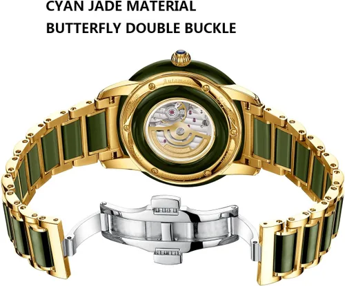 Vista 3 de Diella Reloj mecánico automático para mujer, reloj de lujo impermeable con espejo de cristal de zafiro (modelo AD6001L)