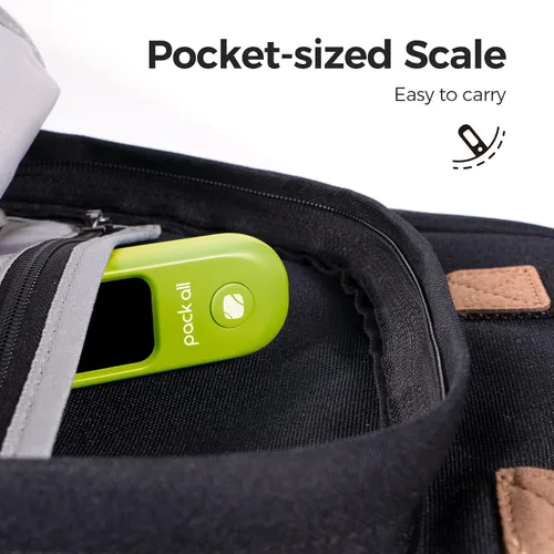 Vista 7 de pack all Báscula de equipaje de 110 libras, báscula digital de equipaje de mano, báscula de peso para maleta de viaje con pantalla LCD, batería