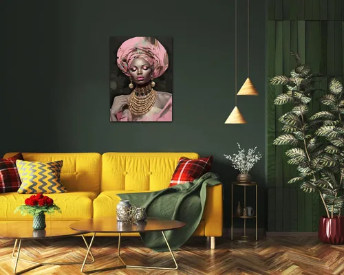 Vista 245 de Arte de pared afroamericano, decoración de rey y reina bailarín negro para sala de estar, arte de pareja de amor negro para dormitorio, lienzo