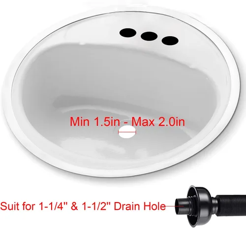 Vista 2 de Kit de drenaje de fregadero de baño con tubo P-Trap flexible y expandible antiolor, tubo de drenaje de fregadero de baño para agujero de 1-1/4