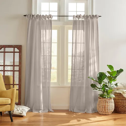 Vista 10 de Elrene Home Fashions - Panel de cortina de ventana con nudo superior transparente de Viena, 52 x 84 pulgadas (1 panel), azul grisáceo