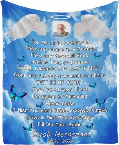 Vista 38 de Manta de memoria amorosa personalizada, no Longer be My Side but Forever in My Heart