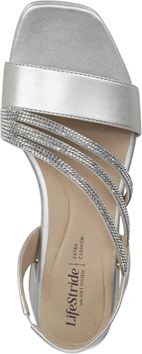 Vista 5 de LifeStride Women's Joy Dress Sandal Plateado