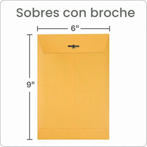 Vista 2 de Quality Park Clasp sobres, color café, caja de 100, Marrón claro