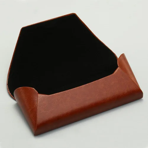 Vista 4 de Caja de gafas de sol retro de cuero anticompresión gafas de almacenamiento rígido titular