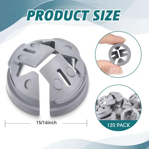 Vista 2 de Sintuff 120 piezas 3/8 pulgadas - 1/2 pulg. Conector a presión de botón no metálico a granel gris NM Conector de cable Conector de conducto