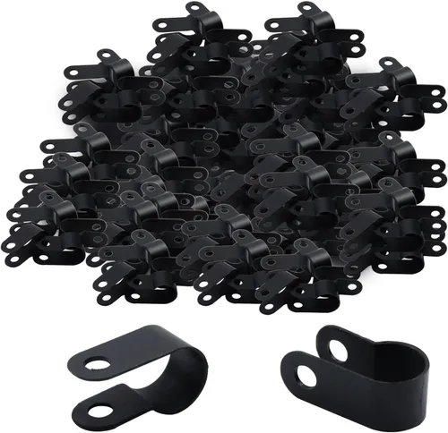Vista 9 de Antrader Clips de cable tipo R, abrazaderas de cable de 0.12 pulgadas con tornillos, acero inoxidable 304, 100