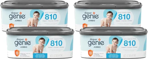 Vista 11 de Diaper Genie Recambio cuadrado jumbo, con película continua, puede contener hasta 810 pañales de tamaño recién nacido por repuesto.