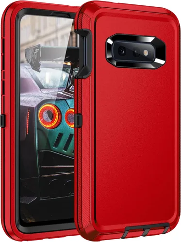 Vista 9 de Funda para Galaxy S10e, a prueba de golpes, a prueba de caídas, a prueba de polvo, protección de cuerpo completo de 3 capas, funda rígida de alto
