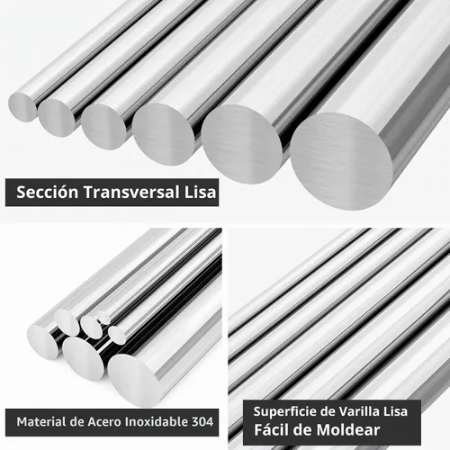Vista 4 de Eoiips Varilla redonda de acero inoxidable 304 de 1 pulgada de diámetro, barra sólida de 10 pulgadas de largo, para manualidades de metal