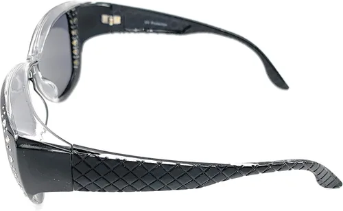 Vista 3 de The Starlet - Gafas de sol rectangulares ovaladas con diamantes de imitación de mariposa y ajuste de 2.165 in
