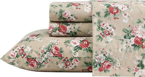 Vista 35 de Laura Ashley - Juego de sábanas individual, ropa de cama de percal de algodón fresca y suave con bolsillos profundos, ligera para comodidad durante