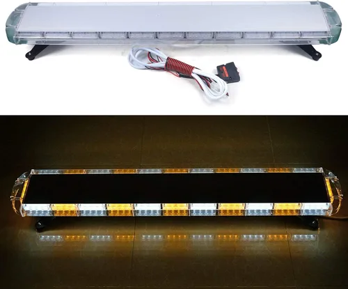 Vista 13 de Luces estroboscópicas de emergencia de 48 pulgadas, 88 LED, barra de luz de advertencia direccional ámbar con 16 modos intermitentes de advertencia