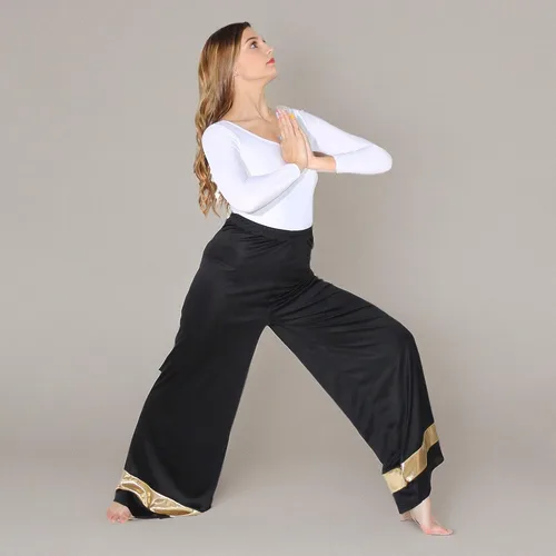 Vista 6 de Danzcue Pantalón palazzo de baile de alabanza para mujer