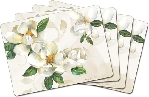 Vista 15 de Manteles Individuales Decorativos Premium de Tablero Duro para Mesa Jardín de Medianoche Negro y Blanco Paquete de 4 Fabricado en los Estados Unidos