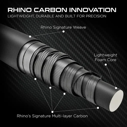 Vista 2 de RHINO Eclipse II Carbon Fiber Low Deflection Pool Cue Ámbar (Ember)