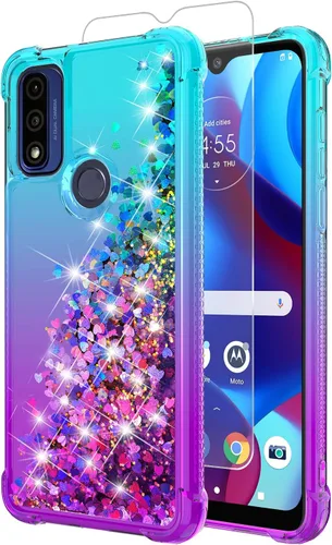 Vista 9 de Funda para Moto G Play 2023, a prueba de golpes, a prueba de caídas, protector de pantalla de vidrio templado, funda de protección resistente