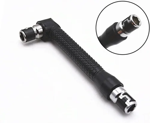Vista 9 de Angoily Enchufe de doble cabeza 3 unids mango adaptador derecho de doble cabeza en forma de L Destornillador de extensión hexagonal Grado Llave