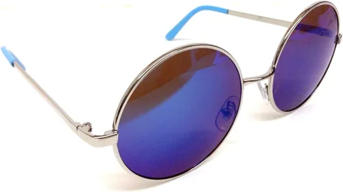 Vista 2 de Gafas de sol cuadradas clásicas con estampado de rayas arcoíris blanco
