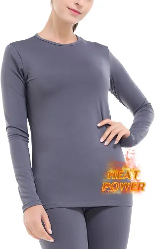 Vista 19 de MANCYFIT - Conjunto de ropa interior térmica para mujer, con forro polar, ultra suave Beige