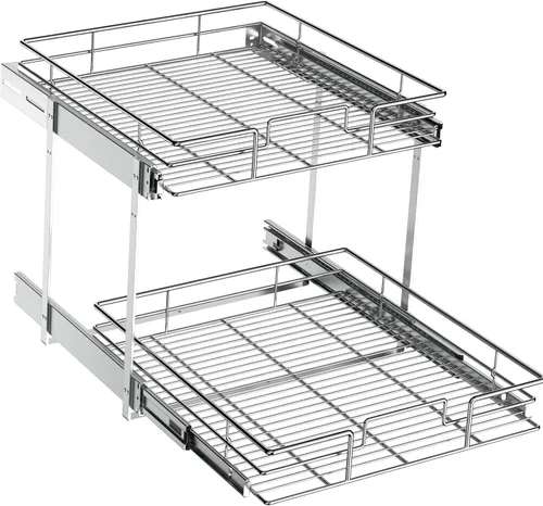 Vista 15 de ROOMTEC Organizador de gabinete extraíble (5.5 pulgadas de ancho x 21.5 pulgadas de profundidad), 2 niveles de almacenamiento extraíble para cajón