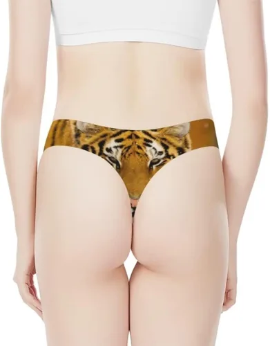 Vista 4 de Dellukee Ropa interior sexy de tanga para mujer, de corte alto, transpirable, elástica, cómoda, calzoncillo