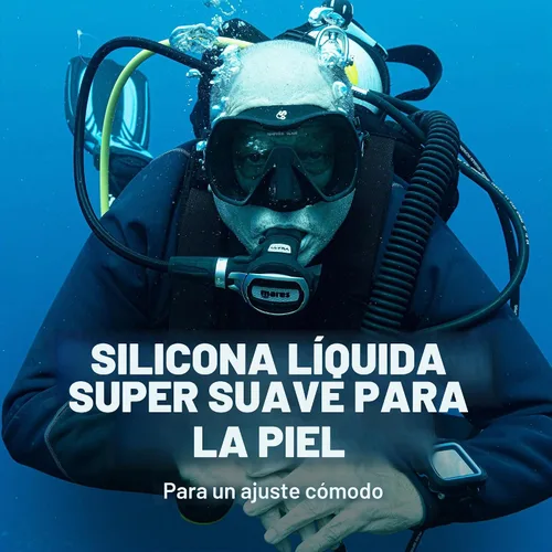 Vista 5 de Mako - Máscara de buceo, máscara de buceo de una sola lente, vidrio templado gran angular para esnórquel, buceo libre y natación, diseño de bajo