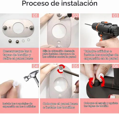 Vista 7 de FUNTOUCH Espejo de Maquillaje Montado en la Pared Iluminado 30X/1X, Espejo de Aumento de Baño Recargable de Doble Cara de 5000mAh, Modos de 3 30