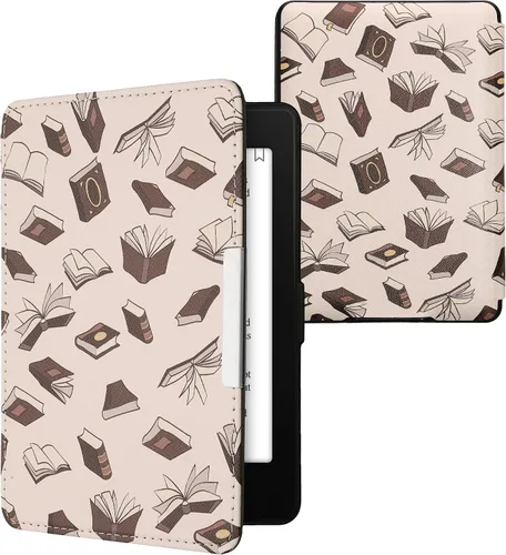 Vista 20 de kwmobile Funda compatible con Amazon Kindle PaperWhite - Funda para lector electrónico - Azul pez pequeño/azul claro/blanco