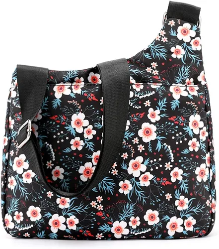 Vista 3 de Stuoye - Bolsa de nailon multibolsillos para mujer, cruzada, bolsa-monedero, para viajes