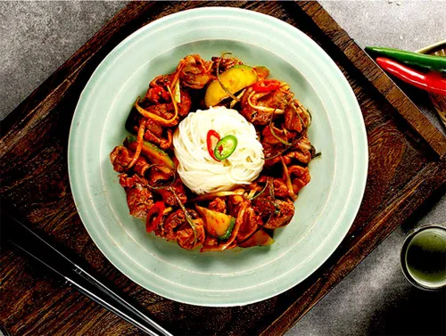 Vista 6 de [SAMYANG BULDARK] Desafío de fideos de fuego coreanos Sabor de pollo caliente Ramen Fideos picantes Tteokbokki Rabokki Buldak Rabokki
