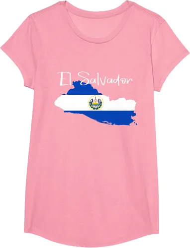 Vista 72 de Camiseta con la bandera de El Salvador, mapa de El Salvador, camiseta de Salvador para mujer