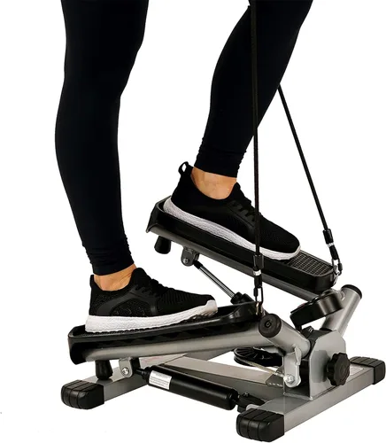 Vista 6 de Sunny Health & Fitness 2-en-1 Premium Power Stepper con capacidad de peso de 181kg y bandas de resistencia, cardio de bajo impacto, ahorro