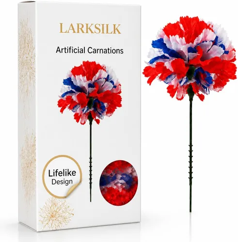 Vista 26 de Larksilk - Claveles artificiales negros, 3.5 pulgadas, paquete de 100