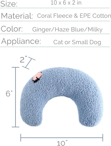 Vista 7 de Les Arbres Fair Pequeño Cojín para Gatos, Ultra Suave y Esponjoso, Juguetes Tranquilizantes para Mascotas, Media Dona, Cuddler para Alivio
