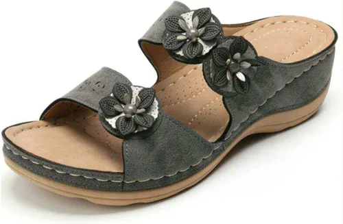 Vista 136 de Ladmiple Sandalias ortopédicas florales de moda 2023 con soporte de arco, zapatillas romanas casuales con puntera abierta