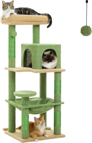 Vista 11 de PETEPELA Árbol de gato de 69 pulgadas de alto para gatos grandes de interior, torre para gatos adultos con hamaca grande, torre de árbol trepador