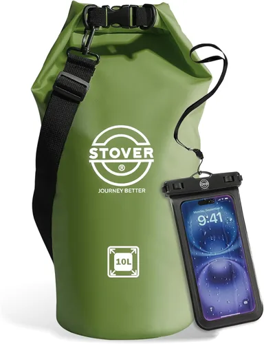 Vista 27 de STOVER 5/10/25/30/40/55L Waterproof Dry Bag- Roll-Top Backpack w/Phone Case- Kayaking, Hiking, Camping, Boating- Men/Women