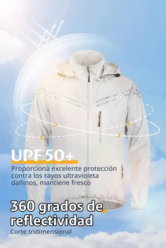 Vista 4 de CREATMO US Chaqueta impermeable plegable para hombre con capucha extraíble Gris