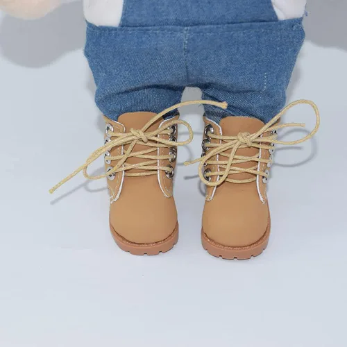 Vista 5 de niannyyhouse Zapatos altos de longitud 2.1 in para 1/6BJD 7.8 pulgadas (7.9 in) muñeca humanoide de felpa animales de peluche (negro)