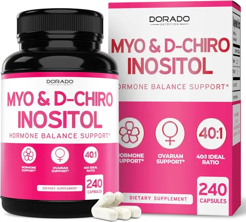 Vista 10 de Suplemento de Myo-Inositol y D-Chiro Inositol para Mujeres (360 Cápsulas, 2050mg por Porción, Relación Ideal 40:1 de Myo Inositol) Equilibrio
