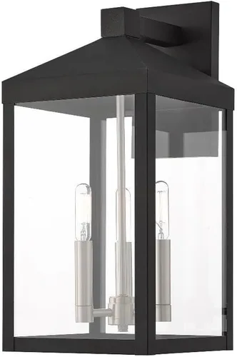 Vista 19 de Livex Lighting 20584-07 Linterna de pared para exteriores de transición de tres luces de la colección Nyack en acabado bronce/oscuro Bronce