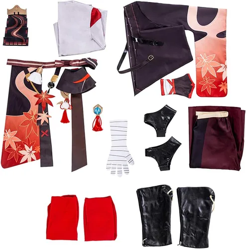 Vista 3 de RAVPump Disfraz de cosplay Genshin Impact Cosplay - Kazuha Cosplay con accesorios de hombro