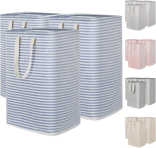 Vista 19 de Lifewit Cestas de lavandería grandes de 75 litros, bolsas para cestas de Beige